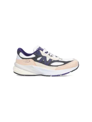 990V6 Sneakers In Suede And Multicolor Mesh