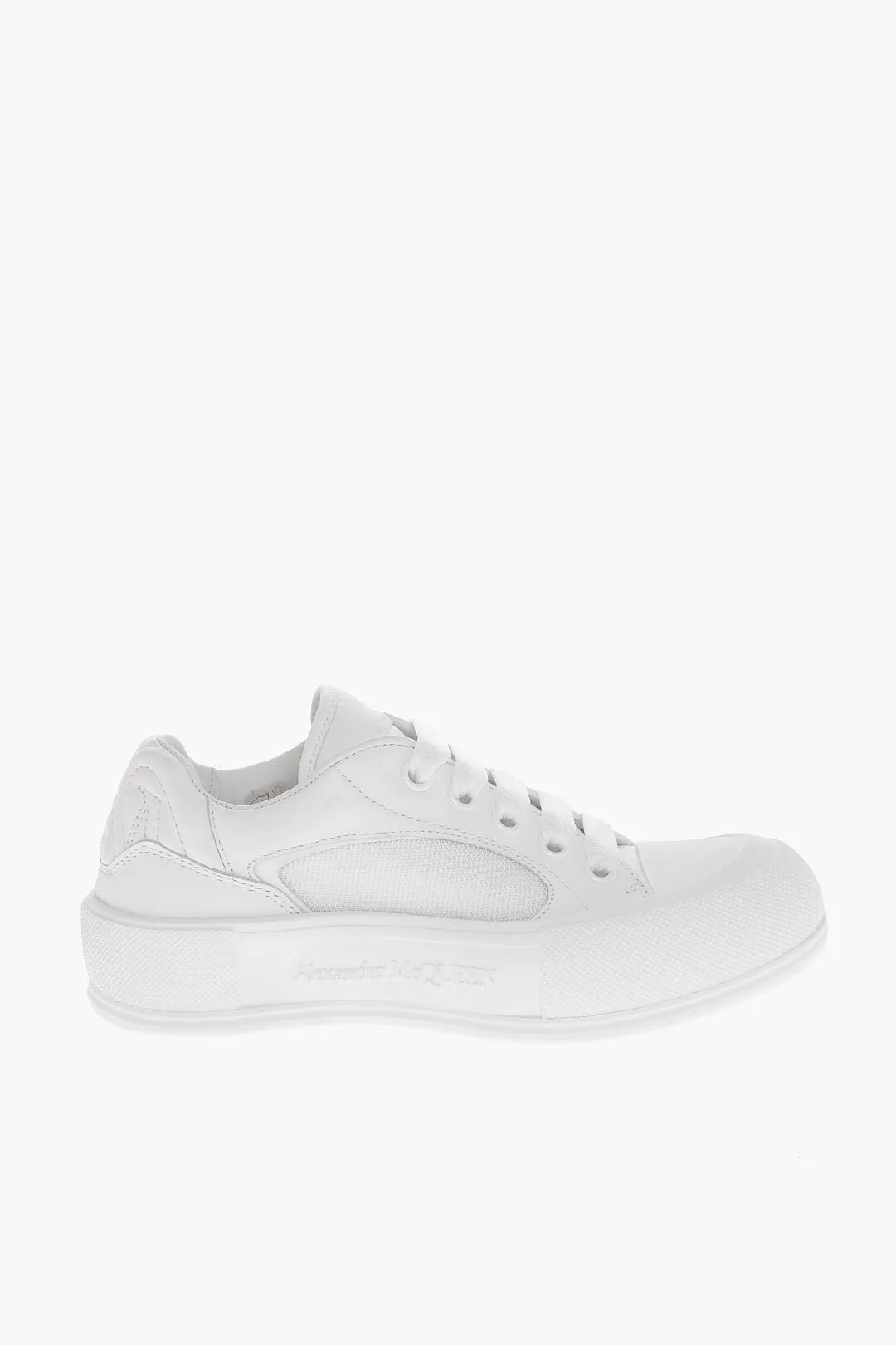 Alexander Mcqueen Leather Low-Top Sneakers With Canvas Inserts