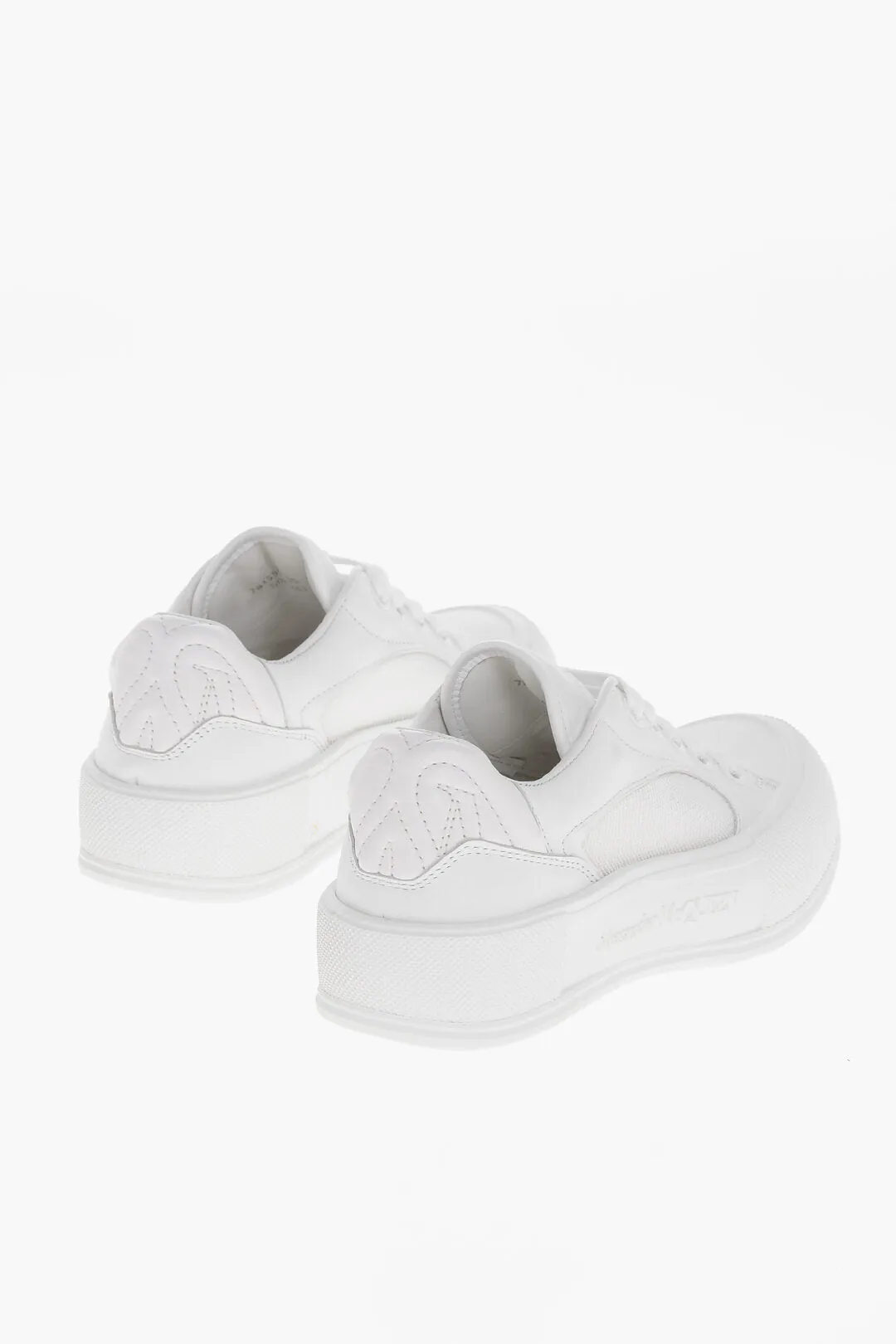 Alexander Mcqueen Leather Low-Top Sneakers With Canvas Inserts