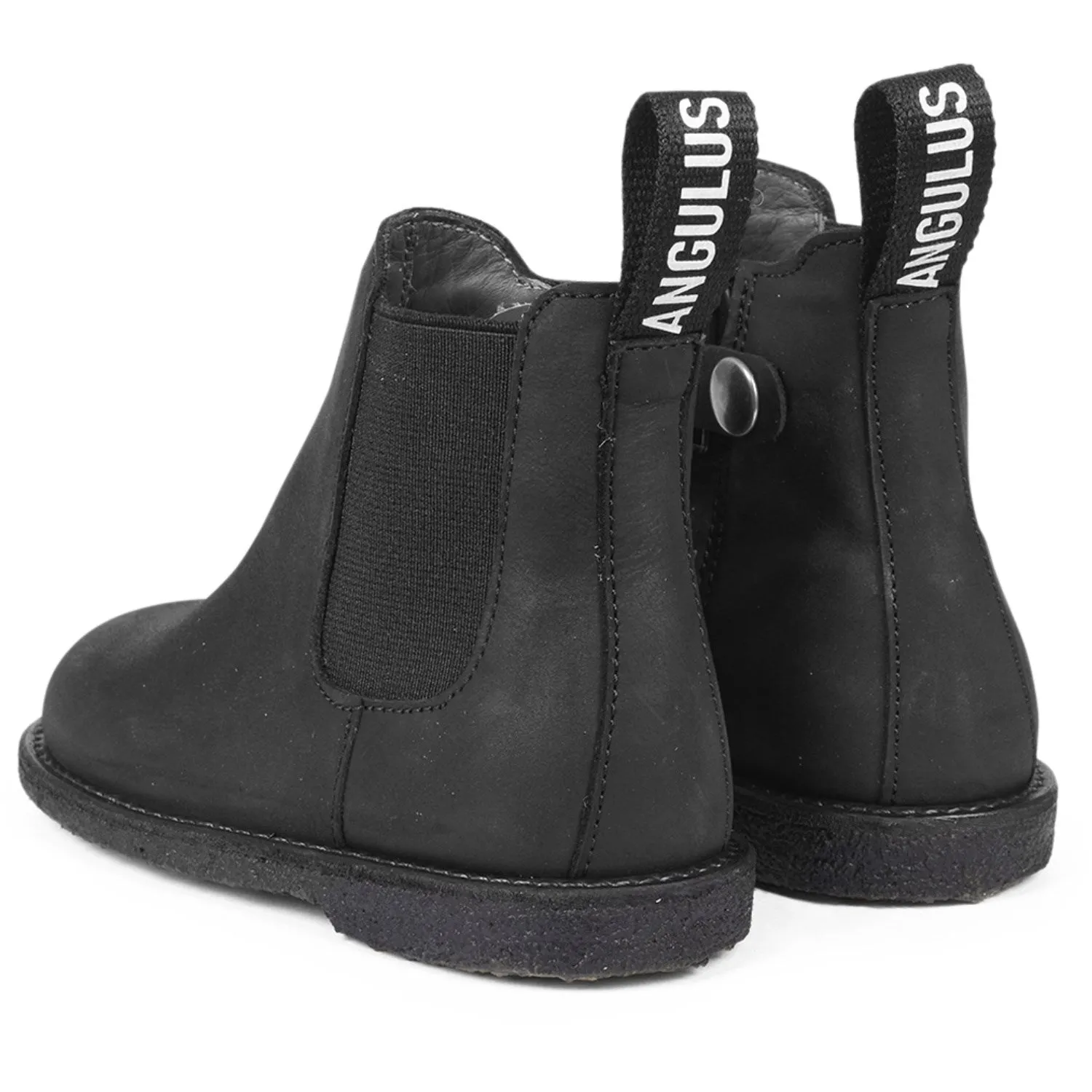 Angulus Black/Black Chelseastvle Med LAndobnd Og Zipthrough