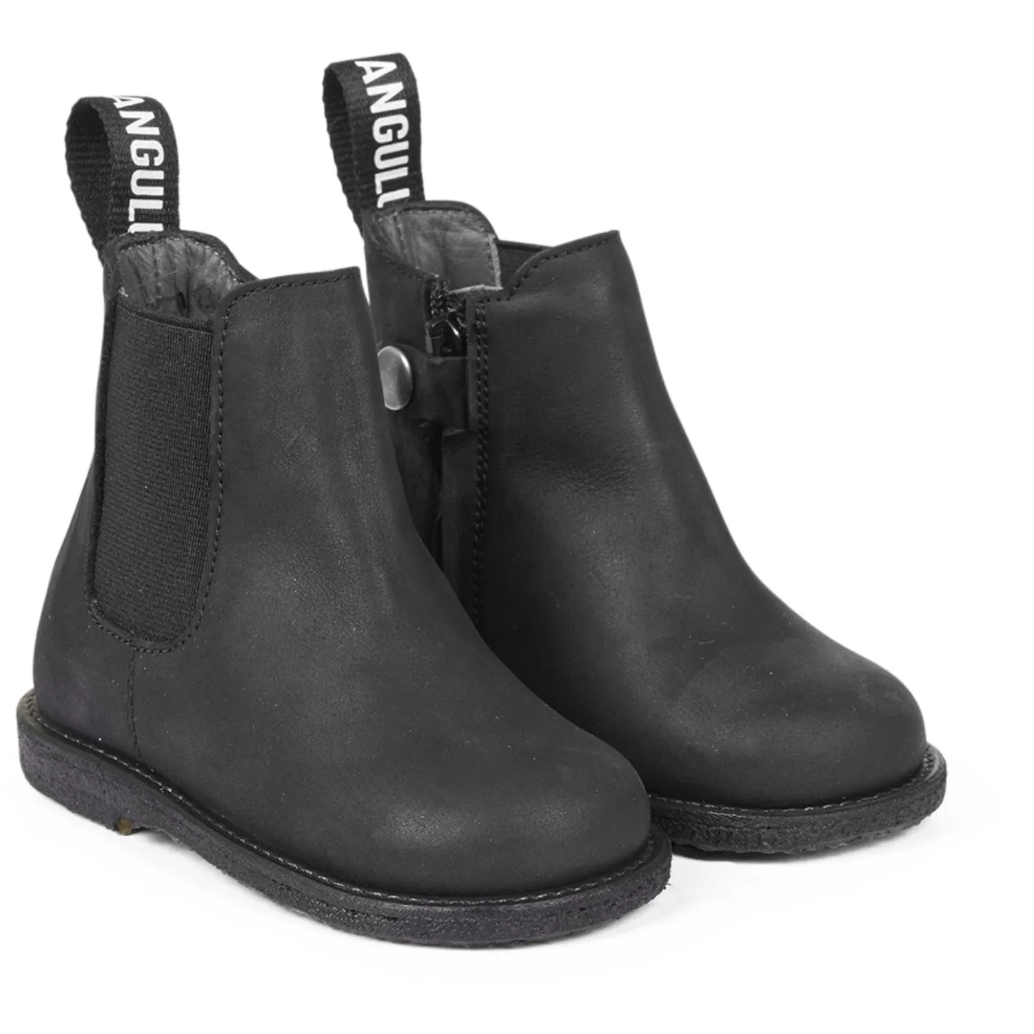 Angulus Black/Black Chelseastvle Med LAndobnd Og Zipthrough