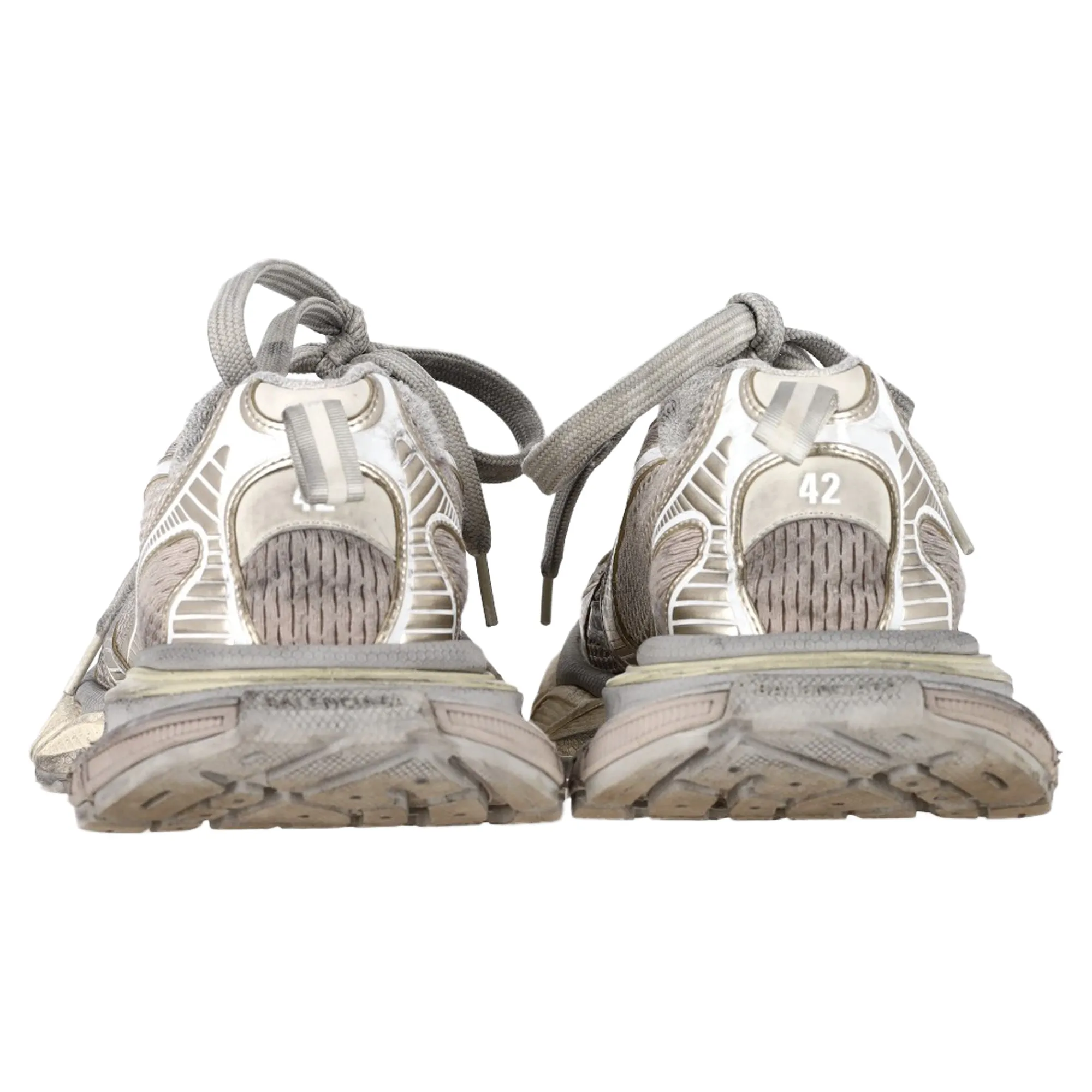 Balenciaga 3XL Distressed Sneakers in Beige Polyurethane