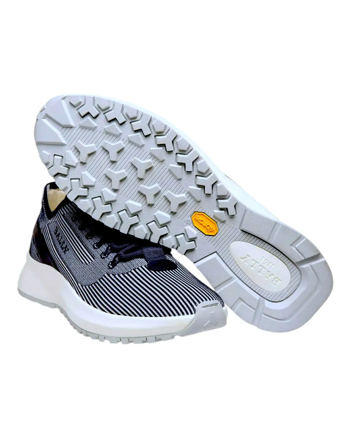 Bally Dean 6303305 Men's Dusty White/Midnight Fabric & Leather Sneaker