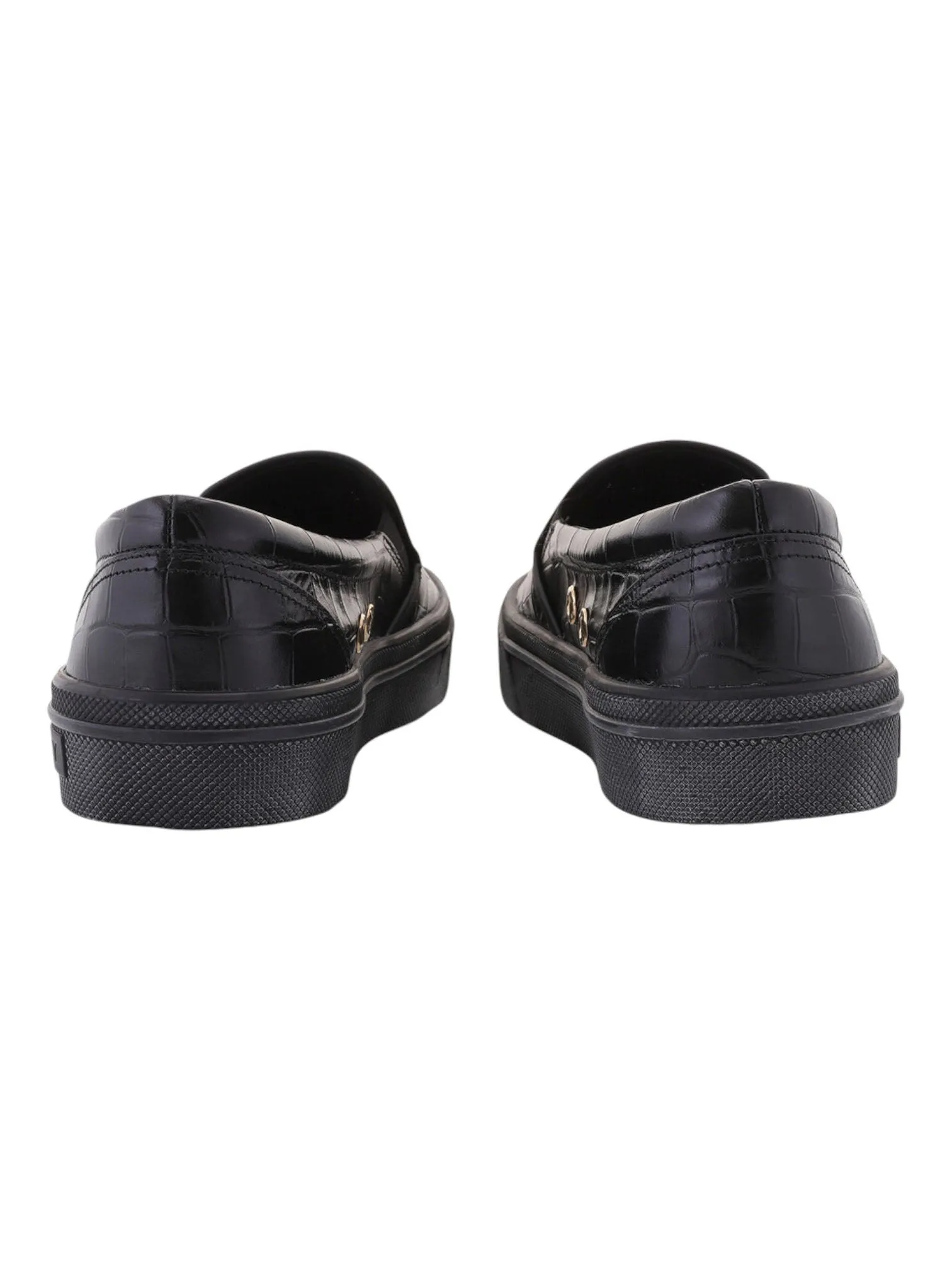 Bally Leory 6305333 Men's Black Croc Embossed Leather Sneakers