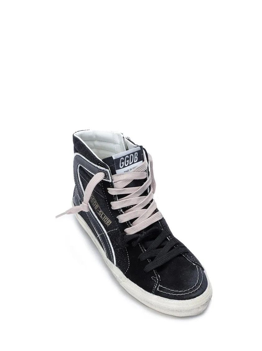 Black Glittery Slide Classic Sneakers