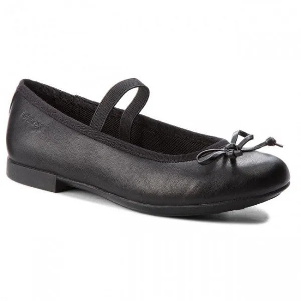 Black Jr Plie' Leather Ballerina Flats