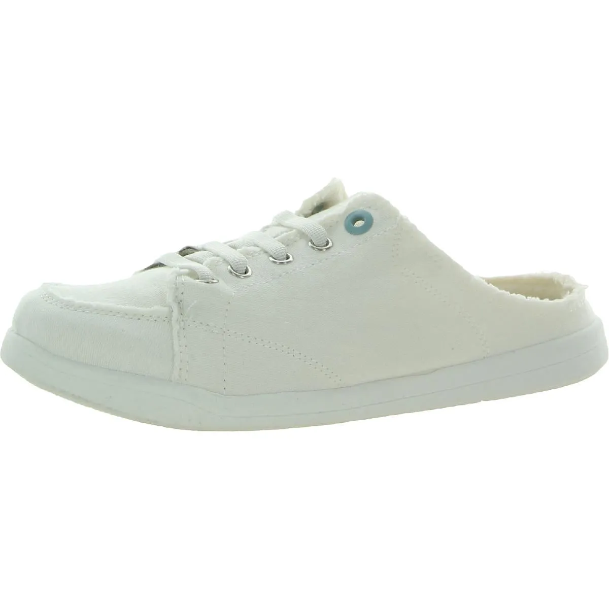 Breeze  Womens Frayed Hem Mule Slip-On Sneakers