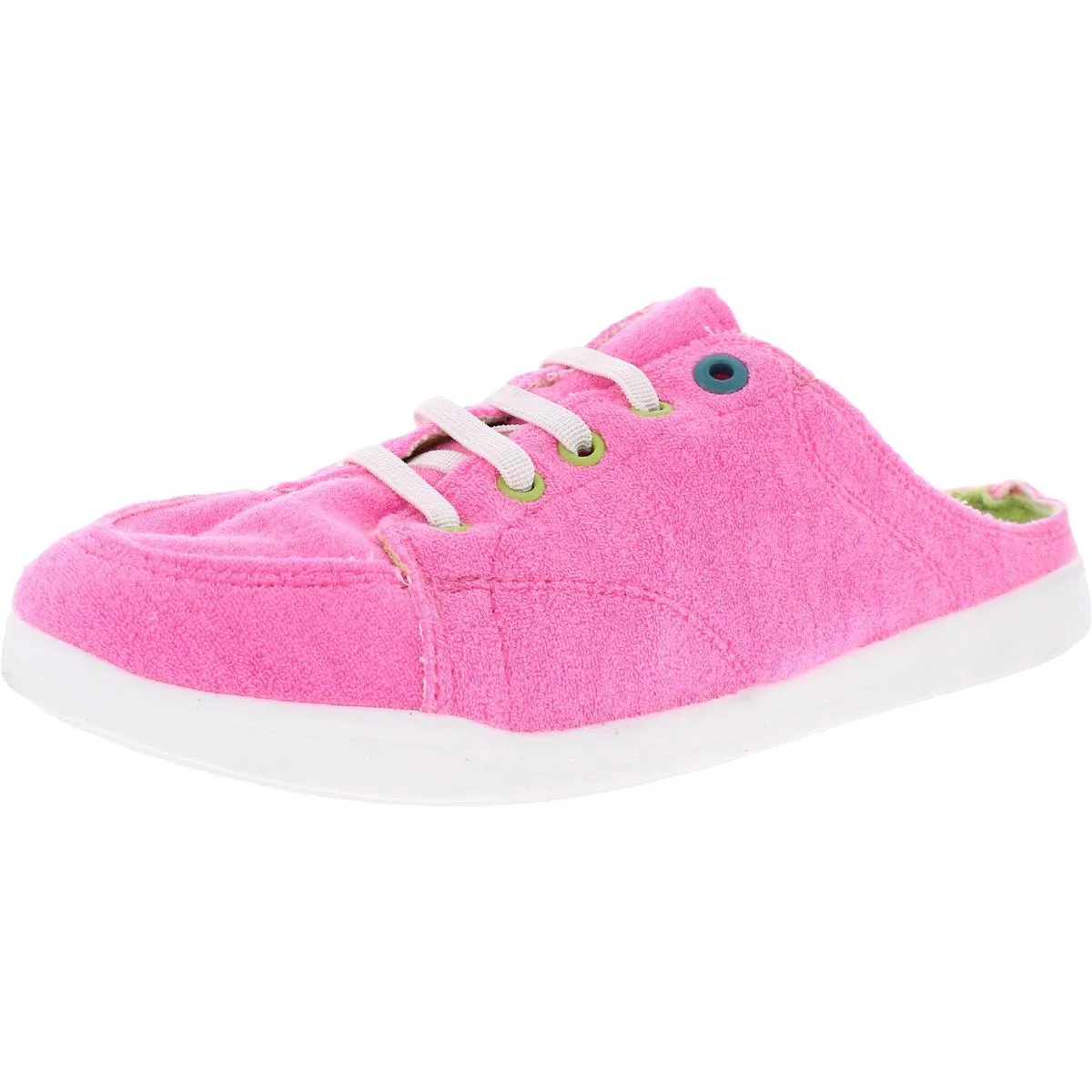 Breeze  Womens Frayed Hem Mule Slip-On Sneakers