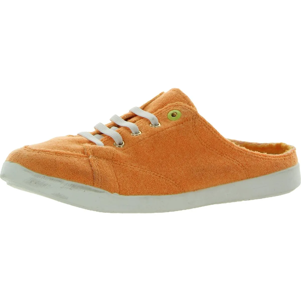 Breeze  Womens Frayed Hem Mule Slip-On Sneakers