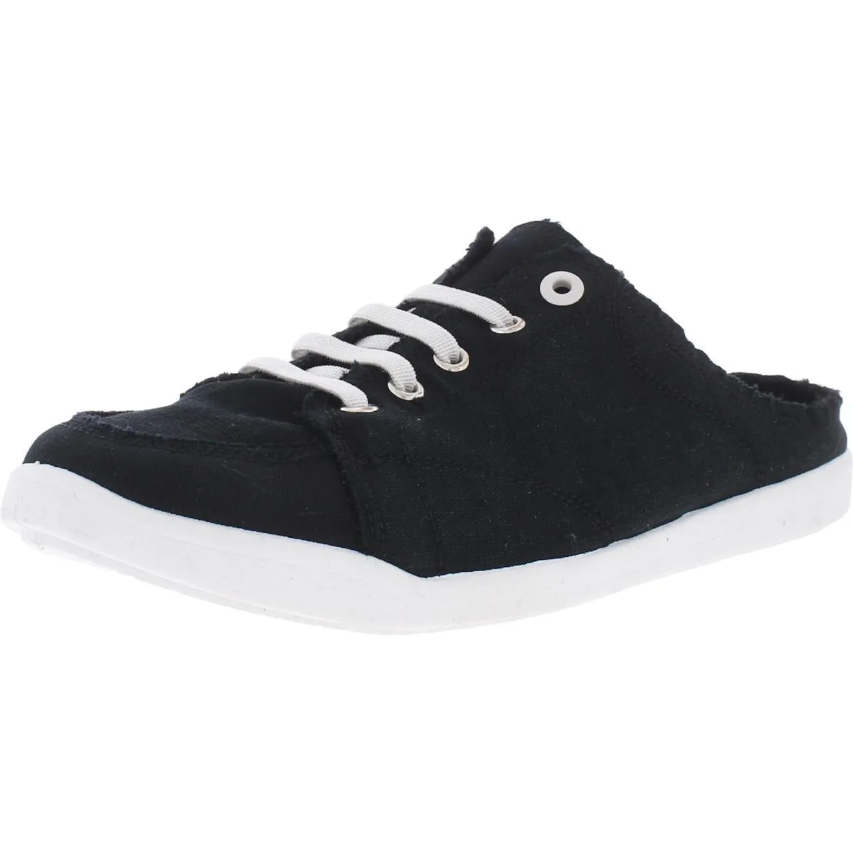 Breeze  Womens Frayed Hem Mule Slip-On Sneakers