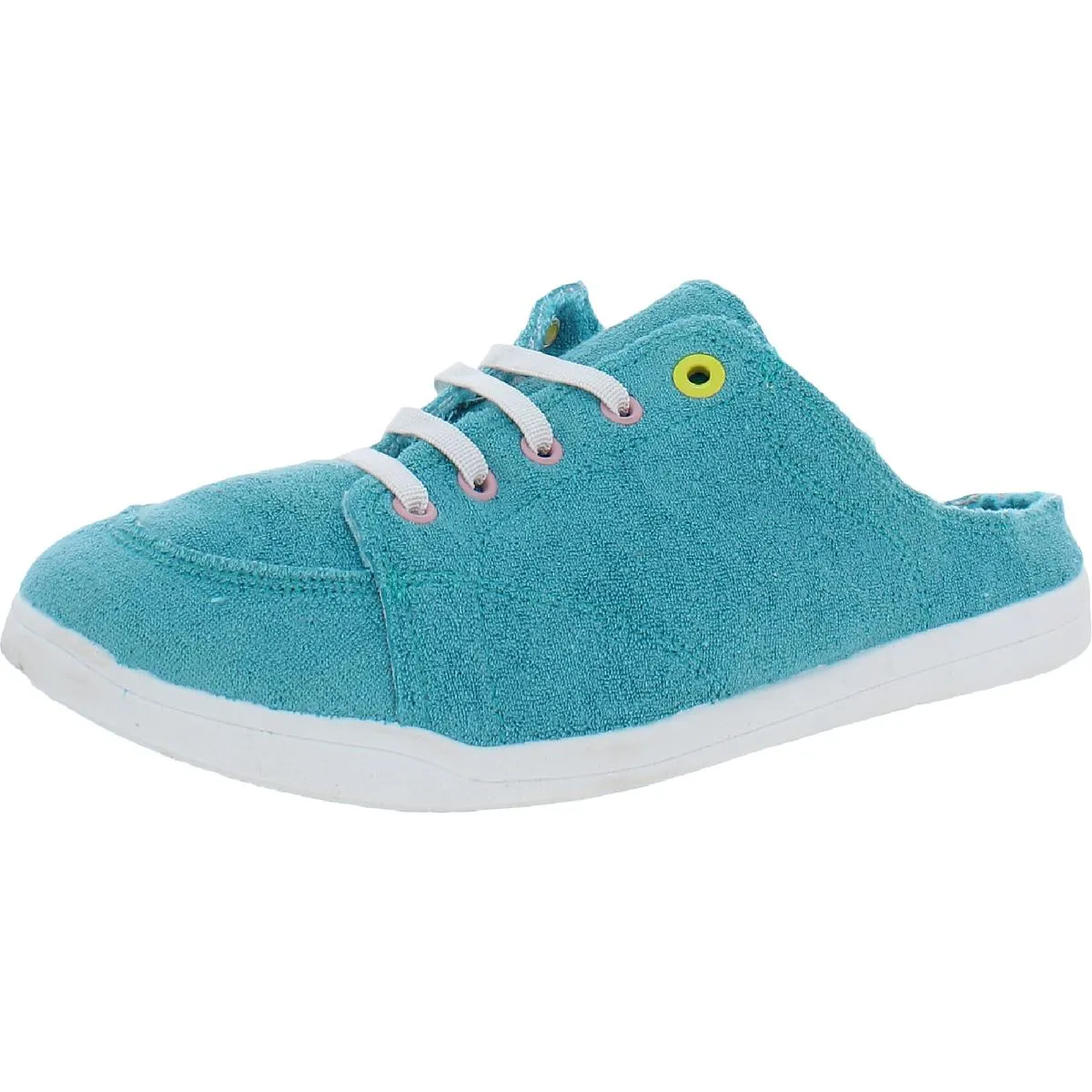 Breeze  Womens Frayed Hem Mule Slip-On Sneakers