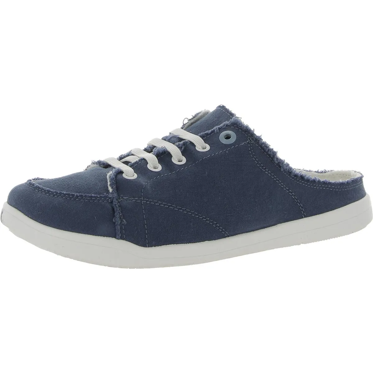 Breeze  Womens Frayed Hem Mule Slip-On Sneakers