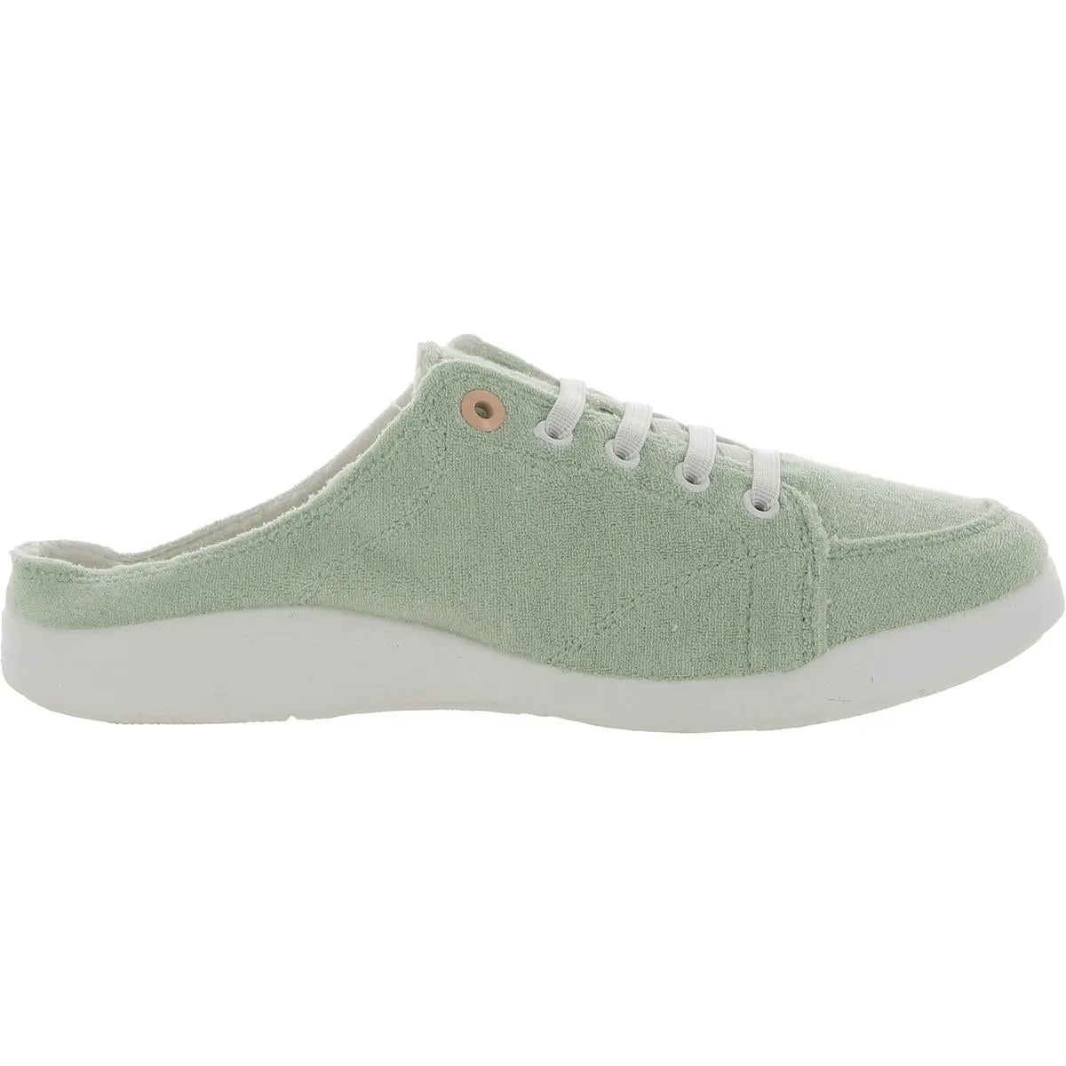 Breeze  Womens Frayed Hem Mule Slip-On Sneakers
