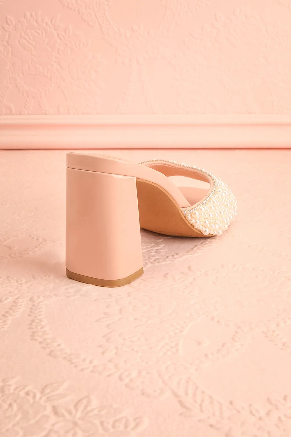 Brigitta | Heeled Sandals w/ Pearl Strap