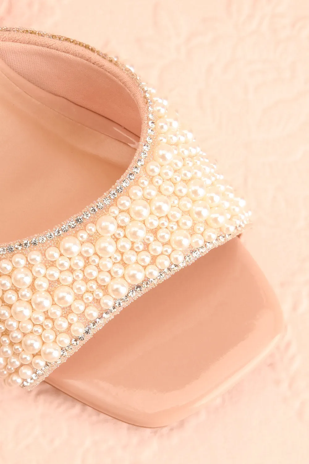 Brigitta | Heeled Sandals w/ Pearl Strap