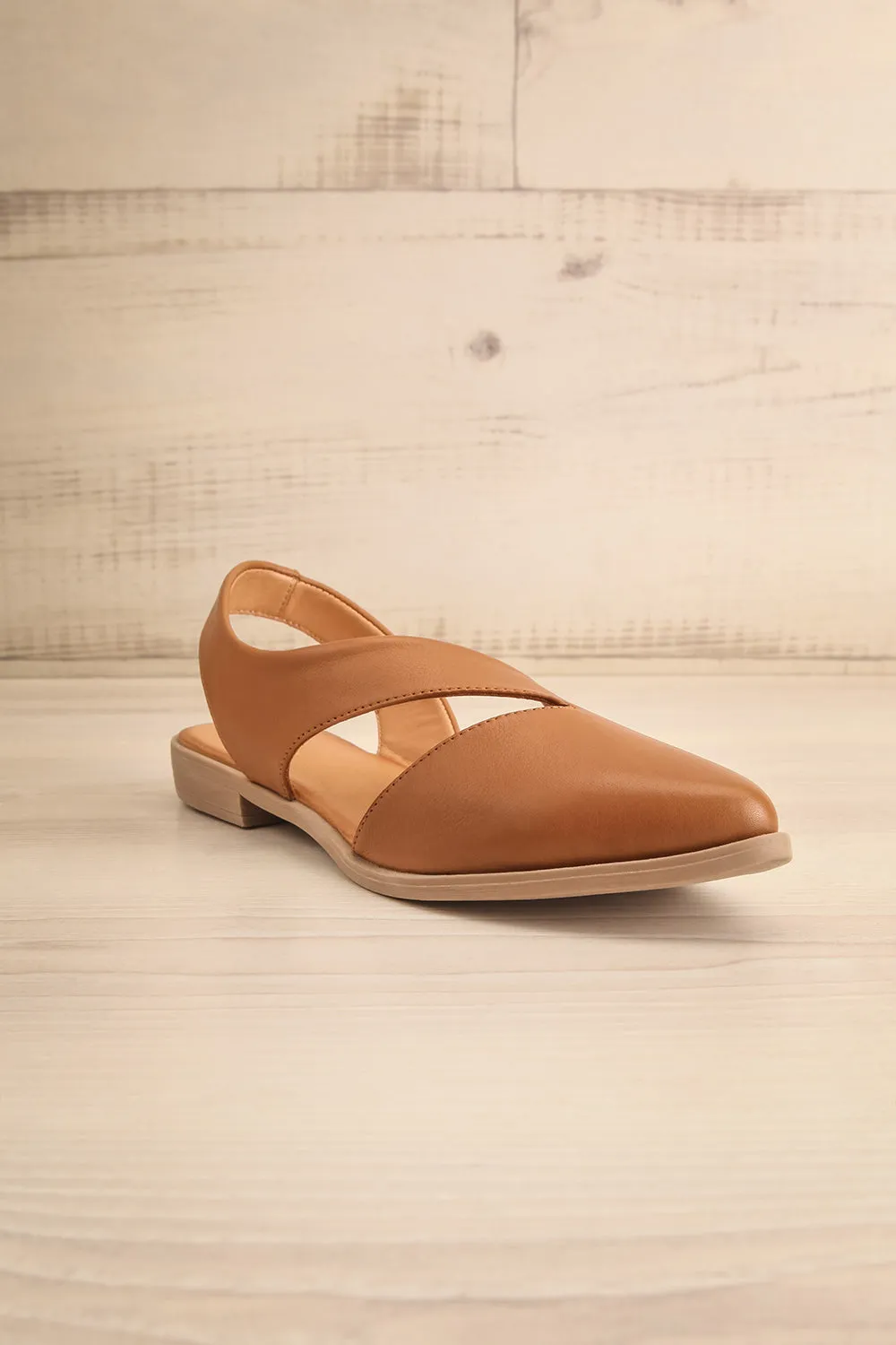 Bruca Brown | Pointed Toe Asymmetrical Flats