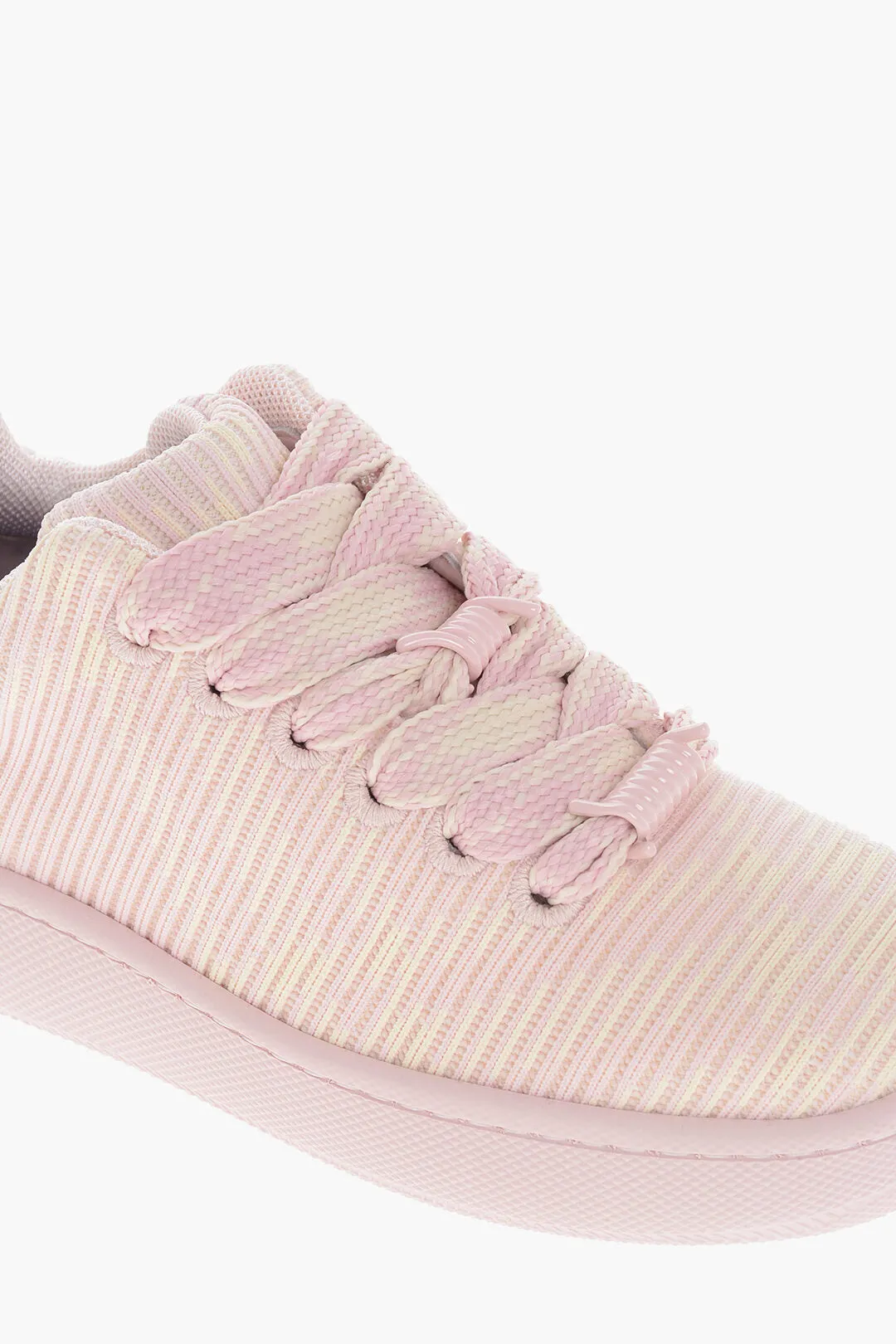 Burberry Rib Designed Low-Top Sneakers With Maxi Laces