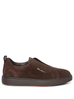 Calf Suede Slip-On Sneakers With Rubber Sole For Men