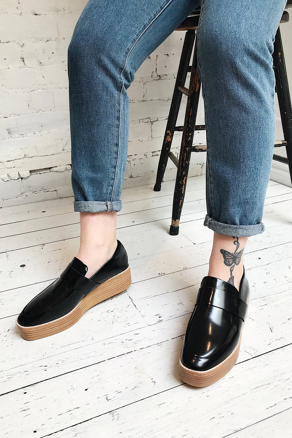 Camerota Wood | Black Platform Shoes