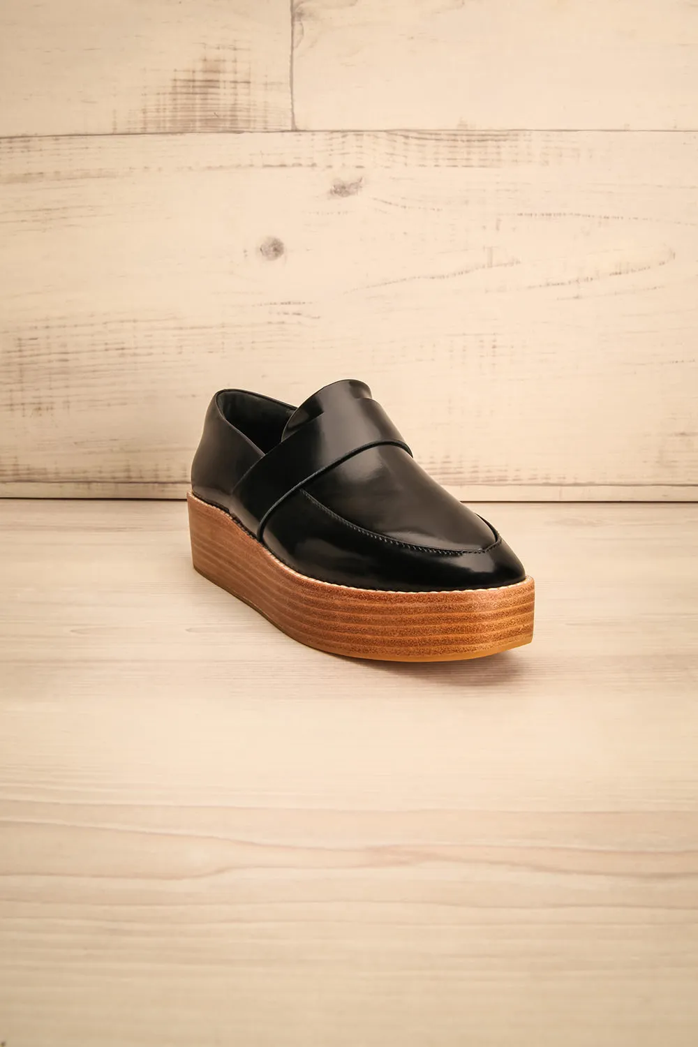 Camerota Wood | Black Platform Shoes