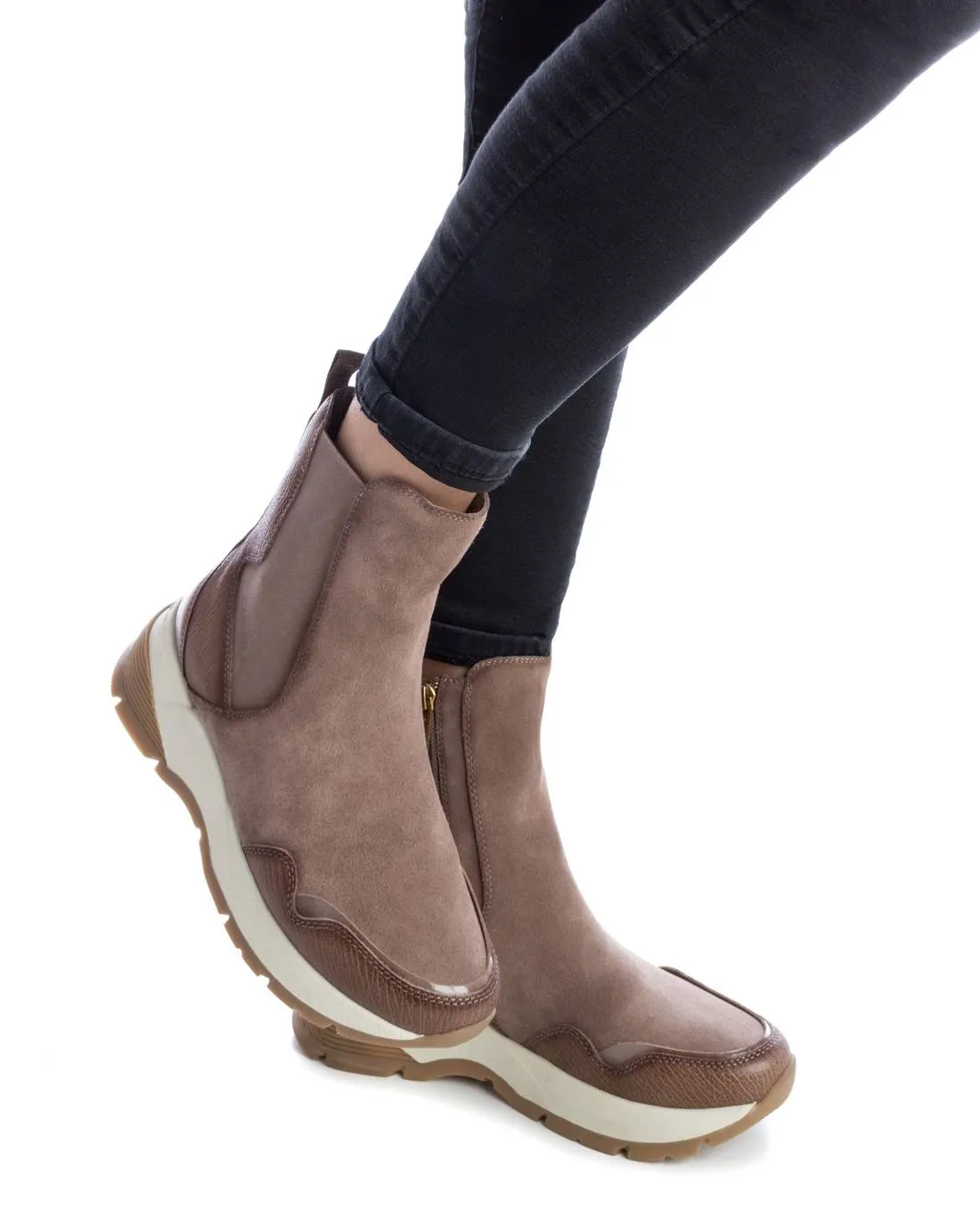 Carmela Collection Leather Sneaker Booties By Xti