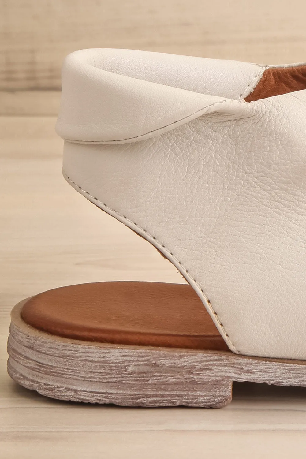 Castella White | Faux Leather Lace-Up Sandals