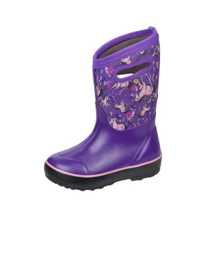 Classic Unicorn Rain Boots In Violet Multi