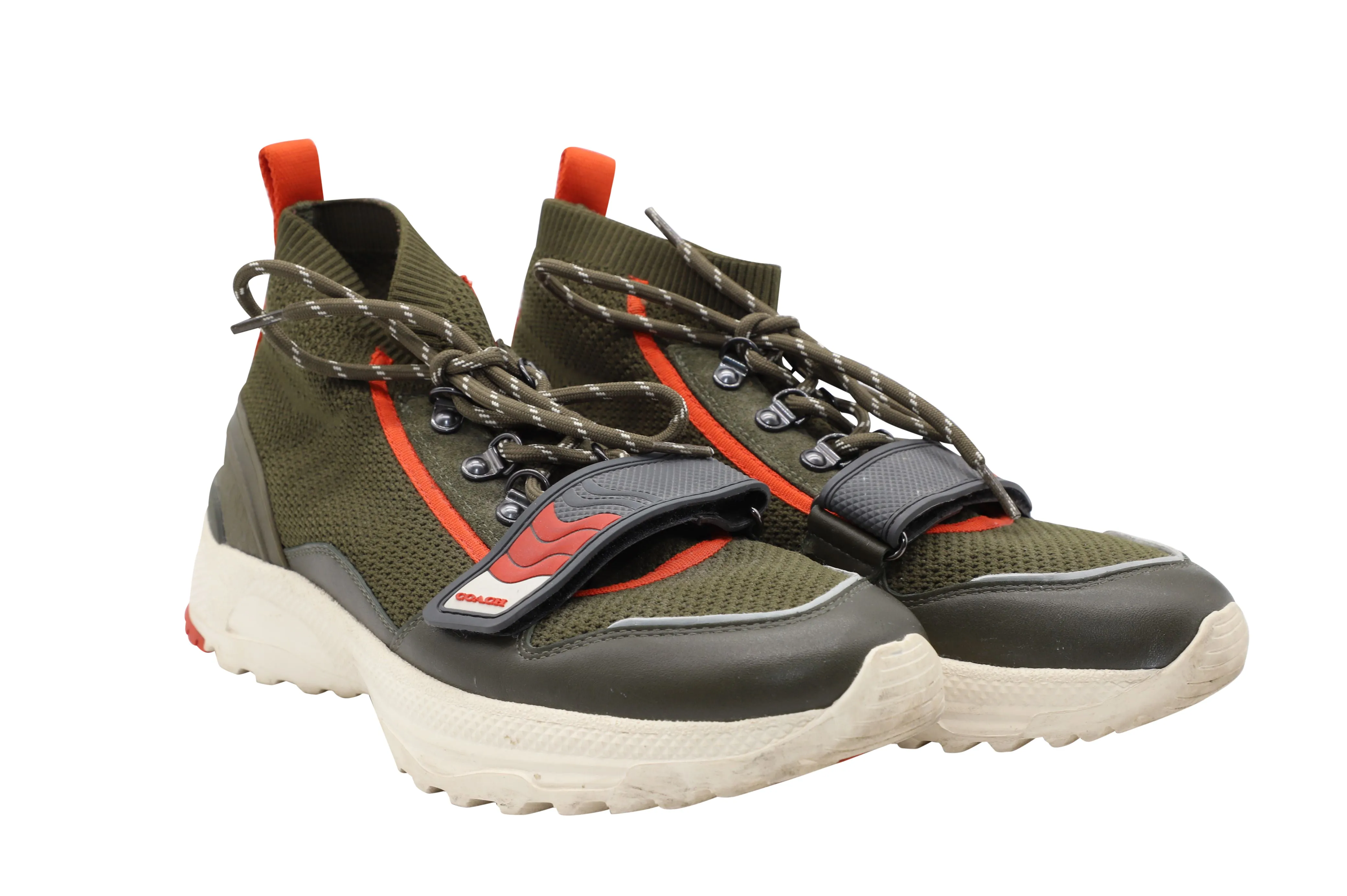 Coach C243 One Strap Runner Sneakers in Olive Leather