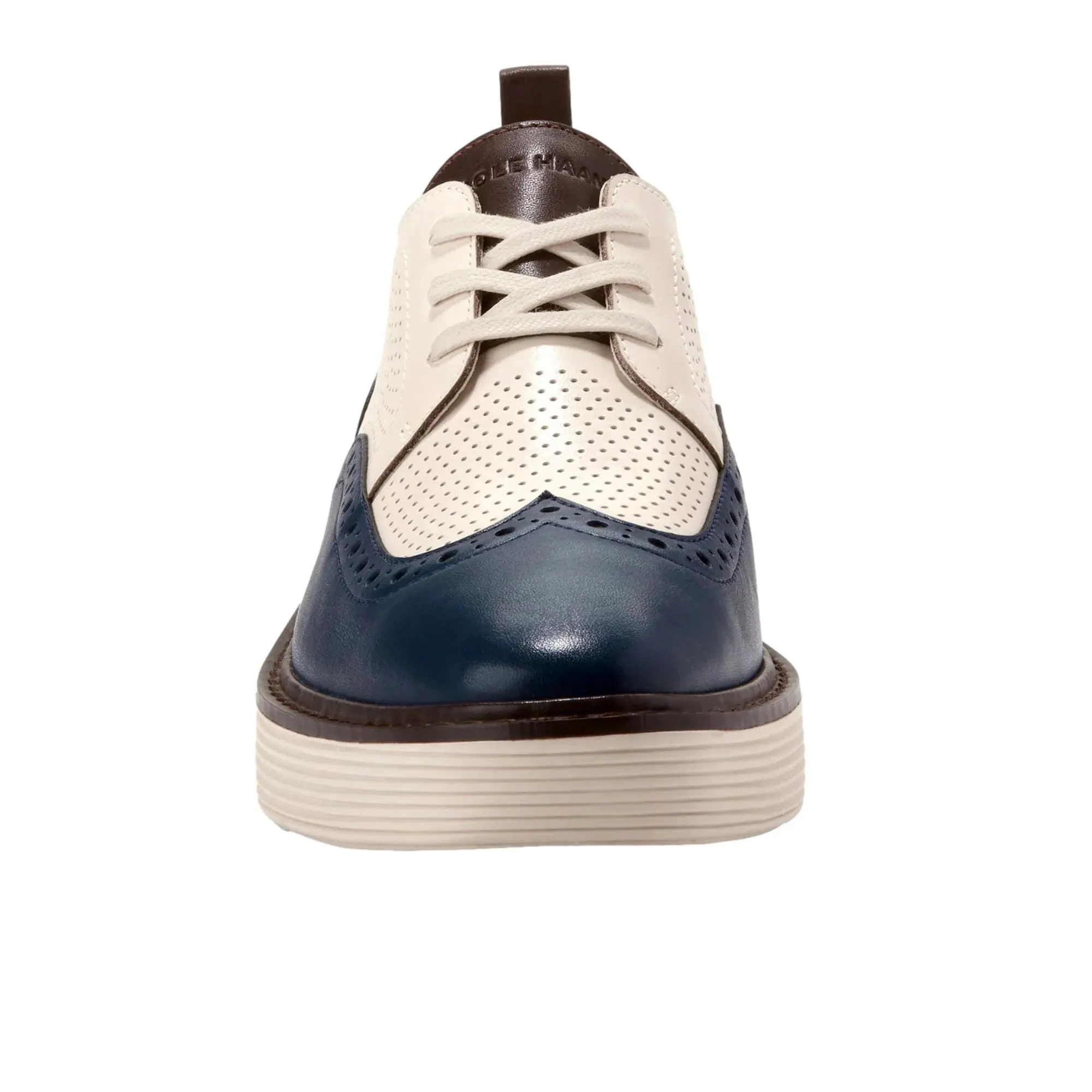 Cole Haan Originalgrand Platform Wing Tip Oxford Blue Wing Teal / Ivory  W30260 Women's