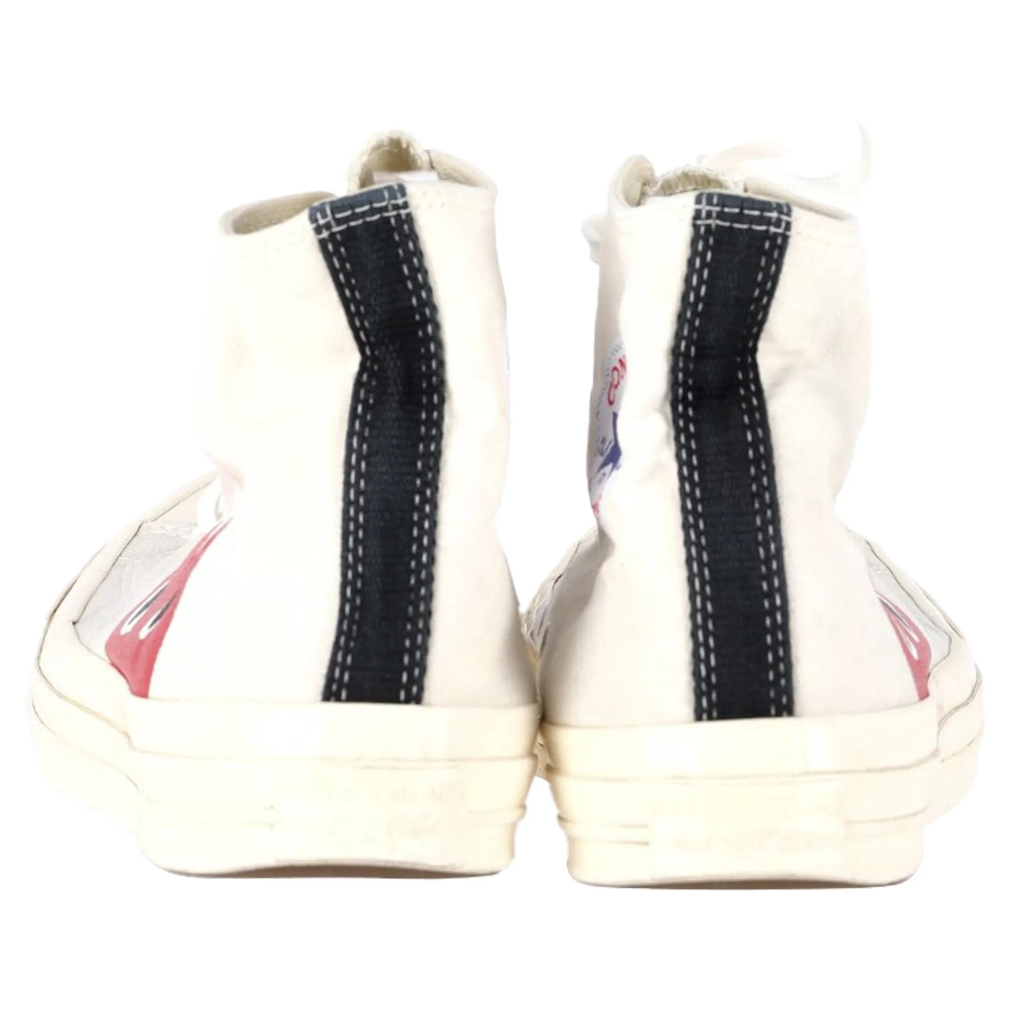Comme Des Garons Play x Converse Chuck 70 High-Top Red Heart Sneakers in White Cotton
