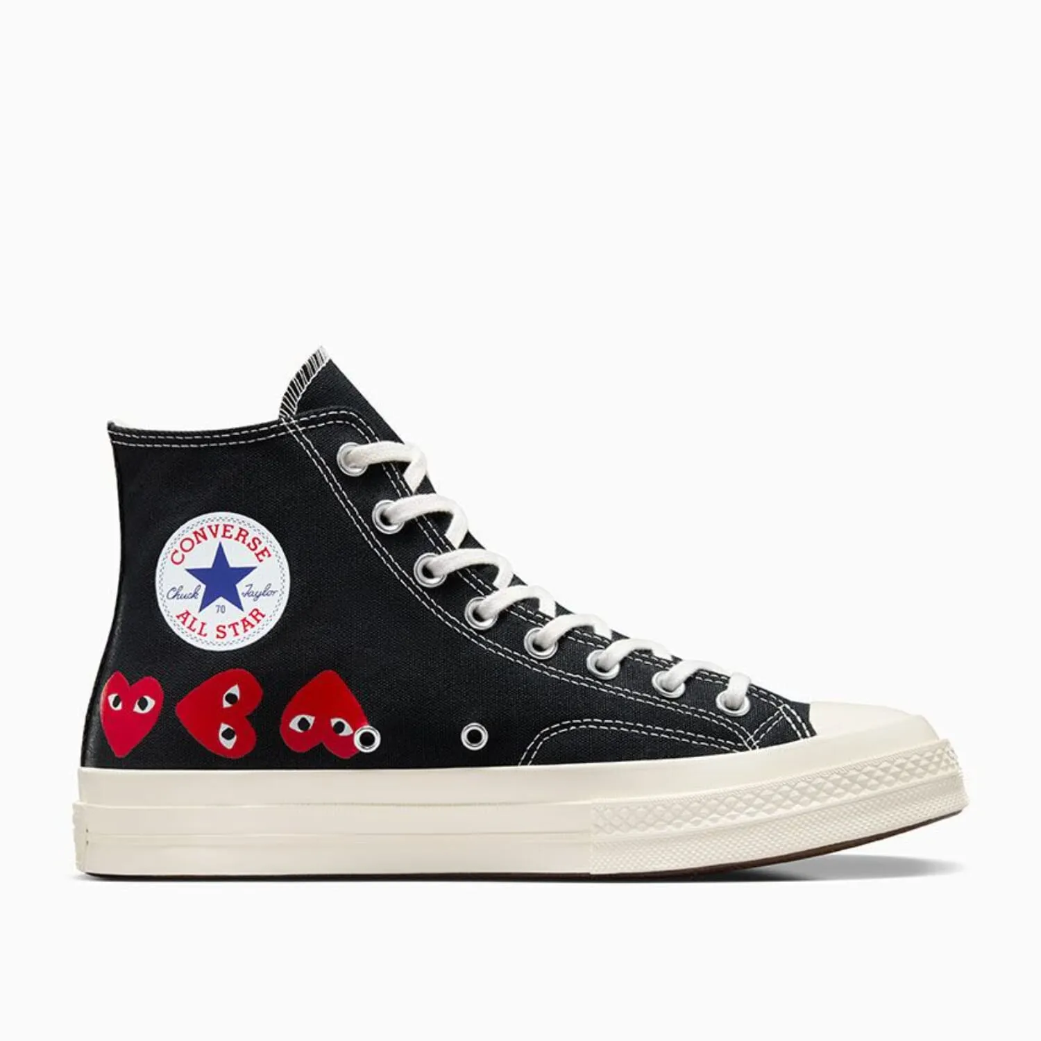 Converse Chuck 70 CDG HI Black/High Risk Red/Egret  A08147C Men's