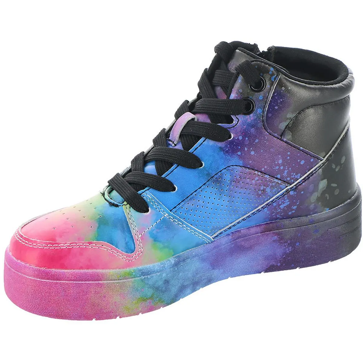 Court High - Electric Splash Girls Rainbow High-Top Casual and Fashion Sneakers