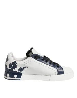 Dolce & Gabbana blue Leather Crown Milano Sneakers Men's Shoes (Pre-Owned)