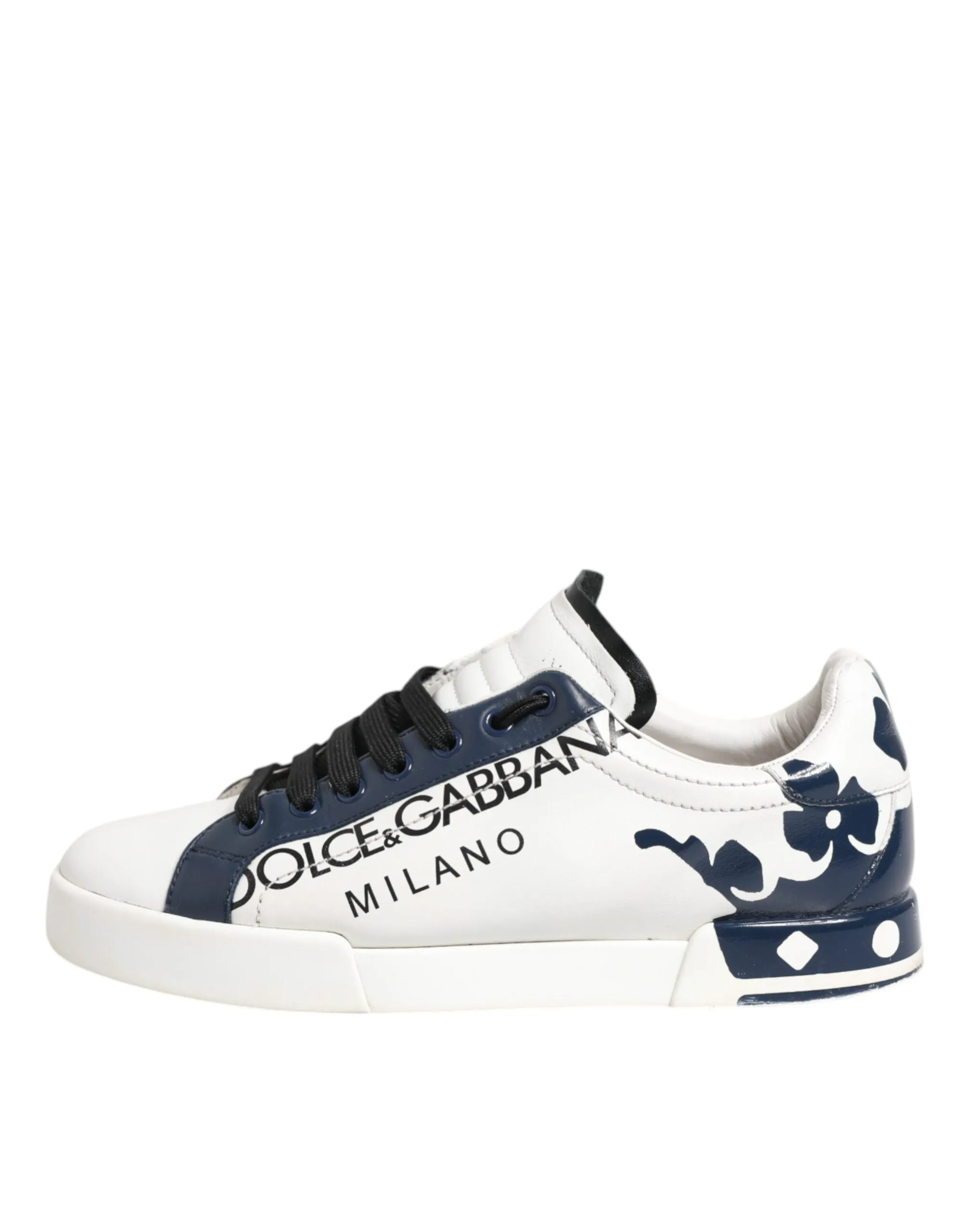 Dolce & Gabbana blue Leather Crown Milano Sneakers Men's Shoes (Pre-Owned)