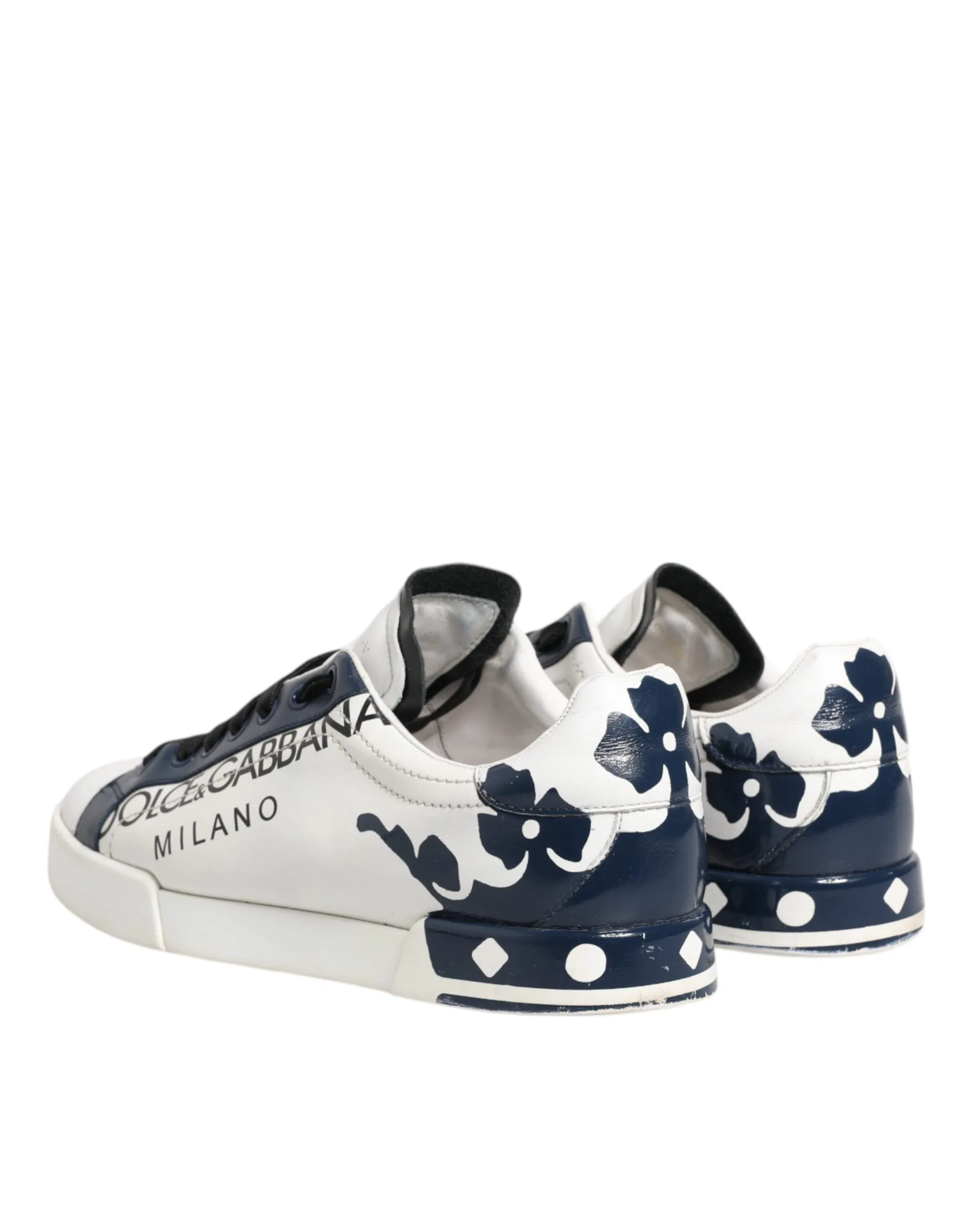 Dolce & Gabbana blue Leather Crown Milano Sneakers Men's Shoes (Pre-Owned)