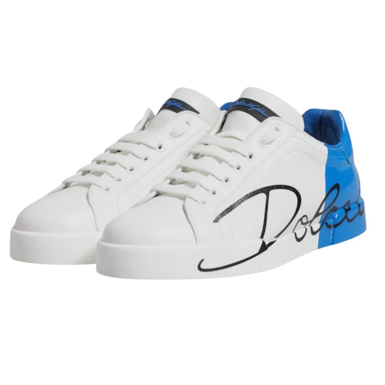 Dolce & Gabbana blue Leather Logo Low Top Sneakers Men's Shoes (Pre-Owned)
