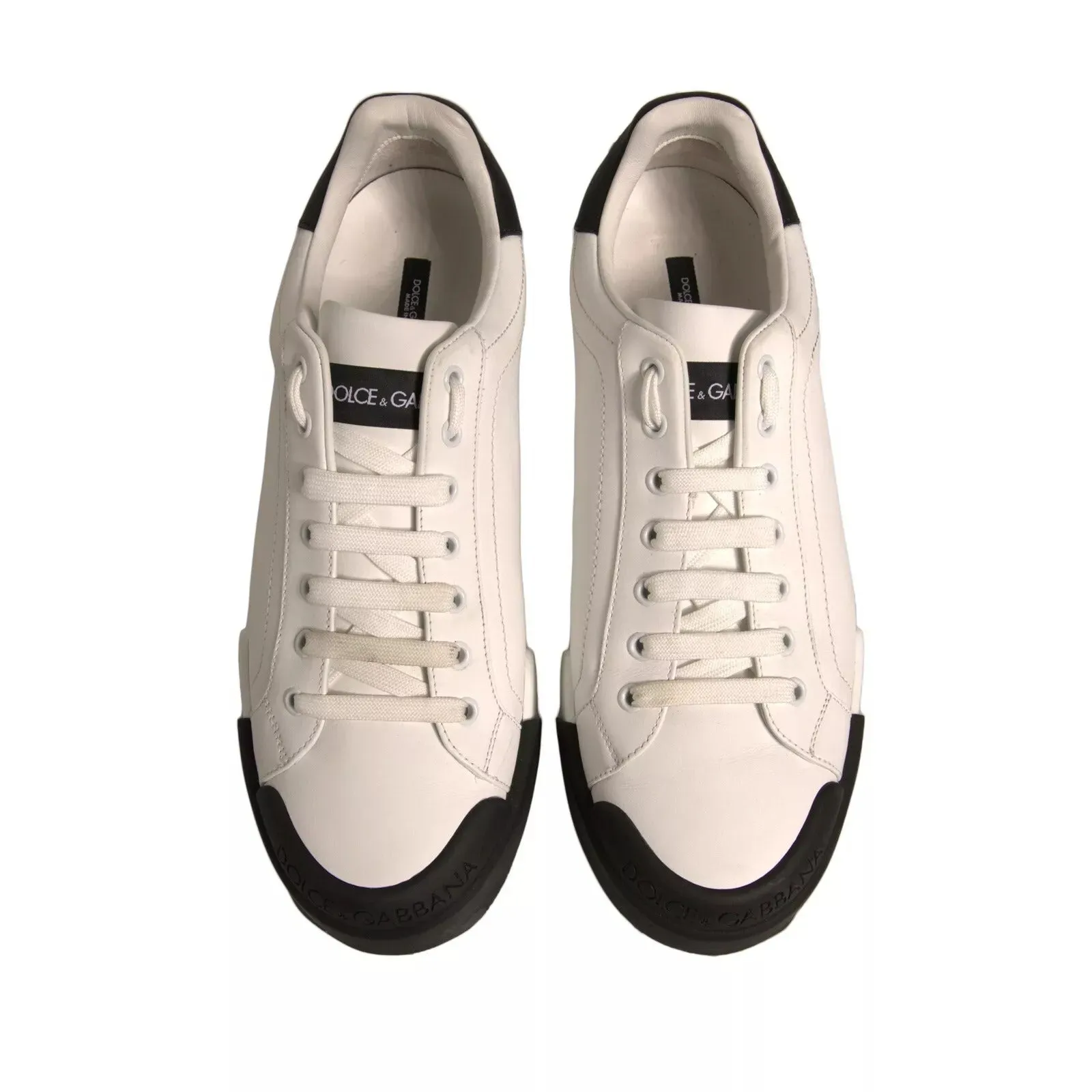 Dolce & Gabbana Leather Logo Portofino Sneakers Men's Shoes (Pre-Owned)