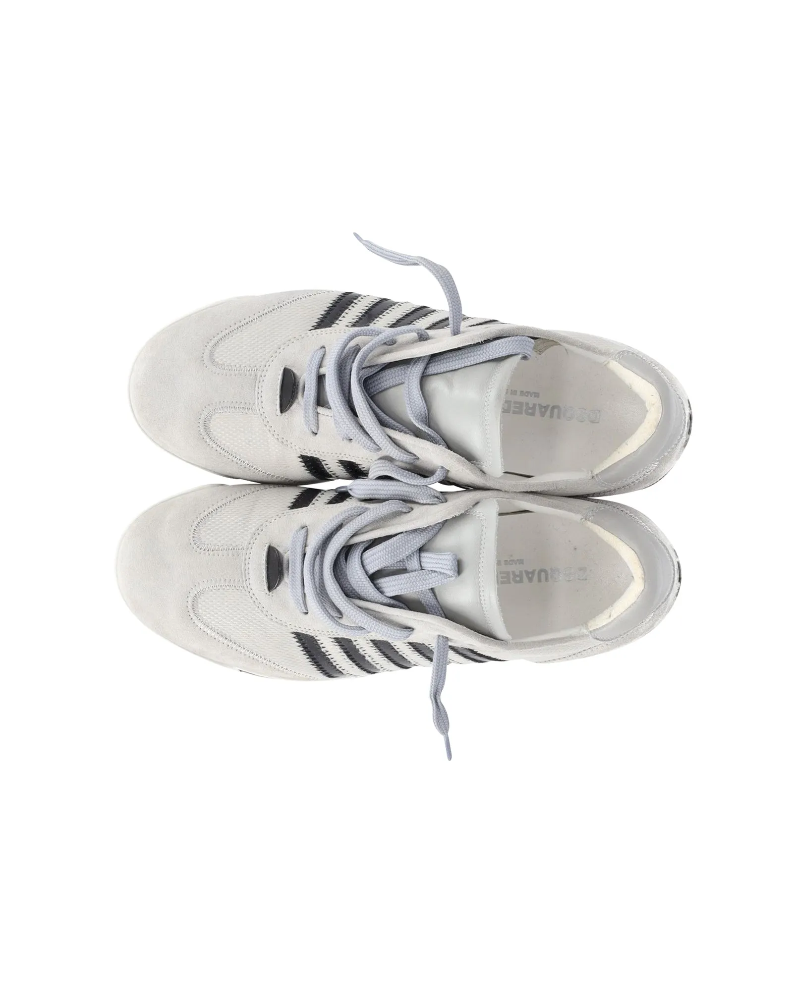 Dsquared2 Striped Low Top Sneakers in Light Gray Suede