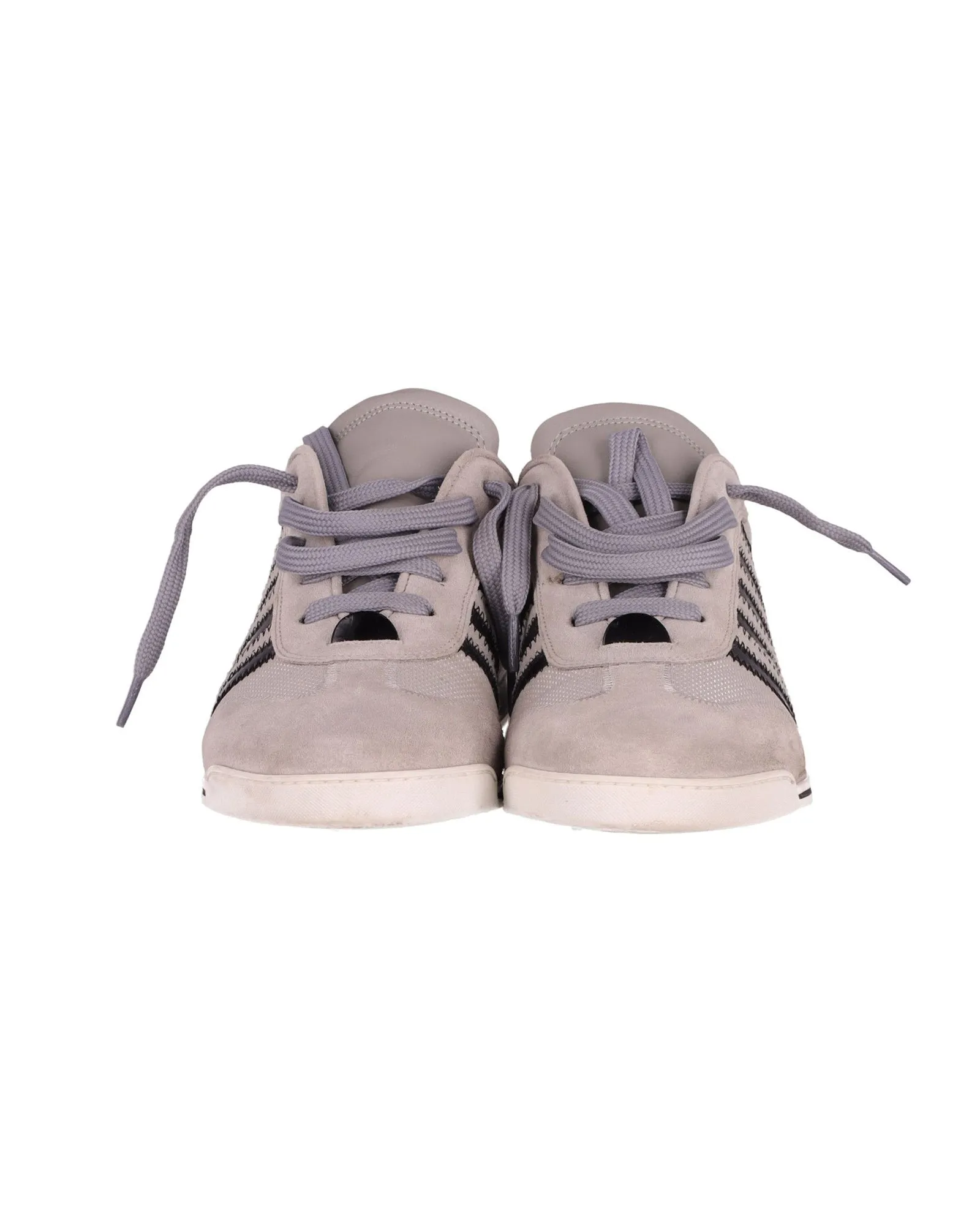 Dsquared2 Striped Low Top Sneakers in Light Gray Suede
