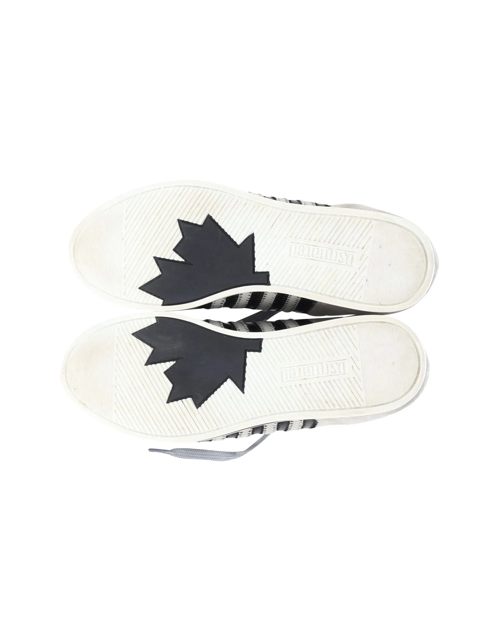 Dsquared2 Striped Low Top Sneakers in Light Gray Suede