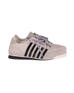 Dsquared2 Striped Low Top Sneakers in Light Gray Suede