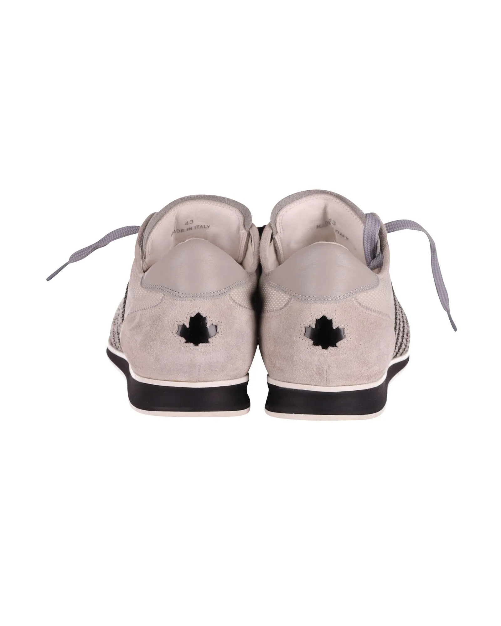 Dsquared2 Striped Low Top Sneakers in Light Gray Suede