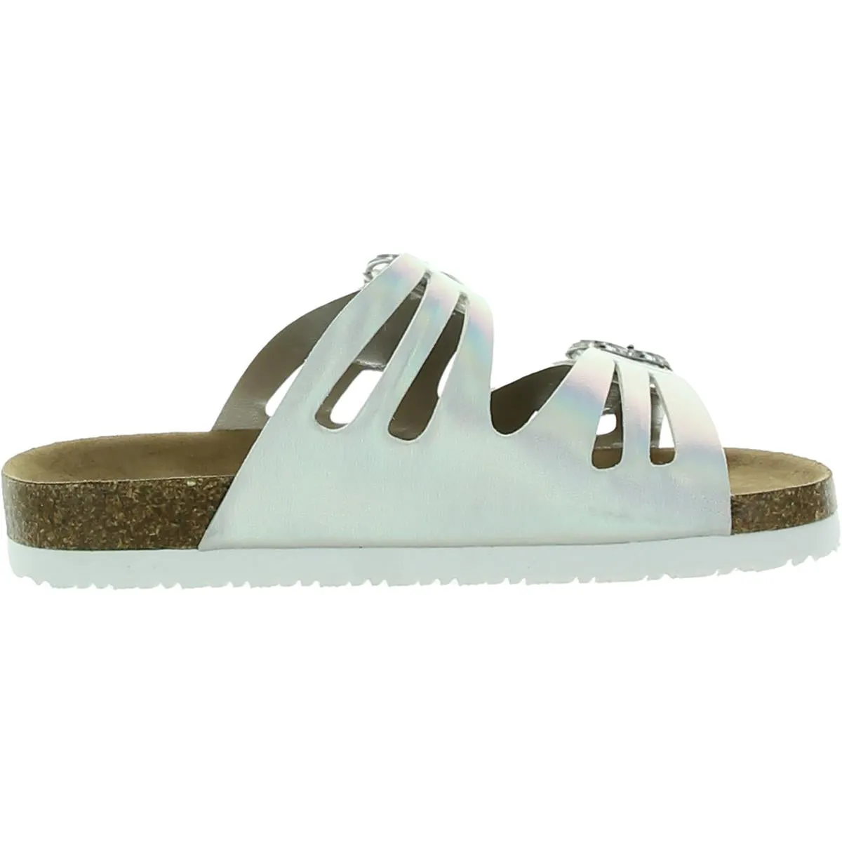 EVE Girls Little Kid Faux Lather Slide Sandals