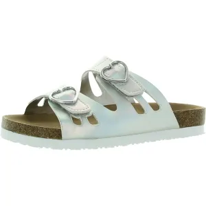 EVE Girls Little Kid Faux Lather Slide Sandals