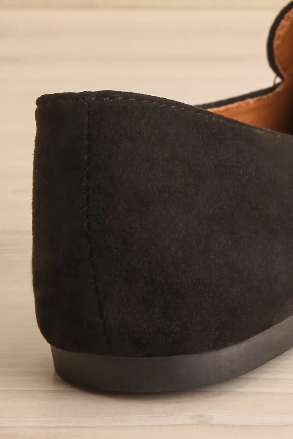 Facille Black | Pointed Faux-Suede Loafers