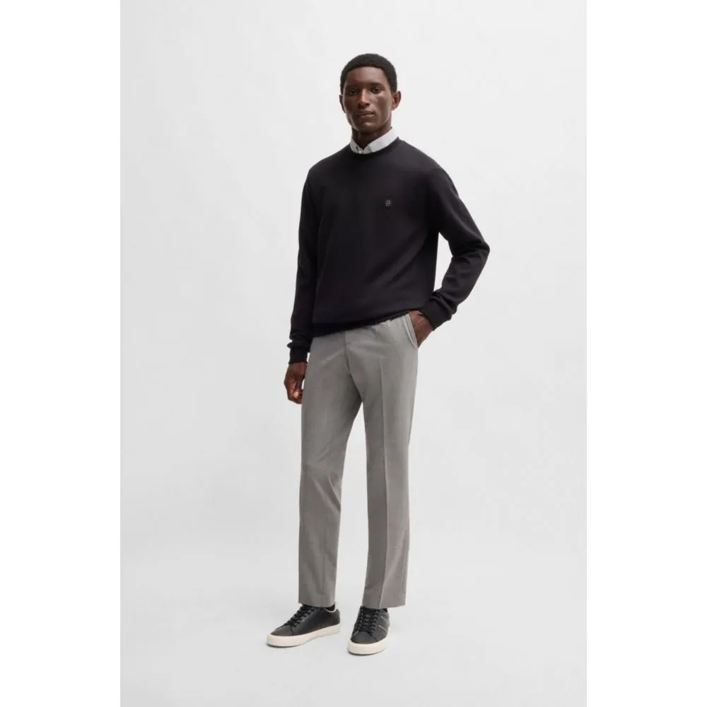 Faux-leather trainers with plain and grained textures