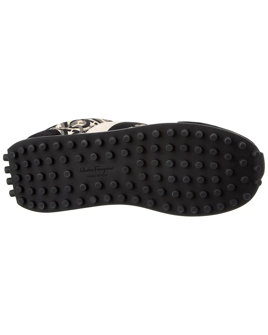 Ferragamo Gancini Nylon & Suede Sneaker