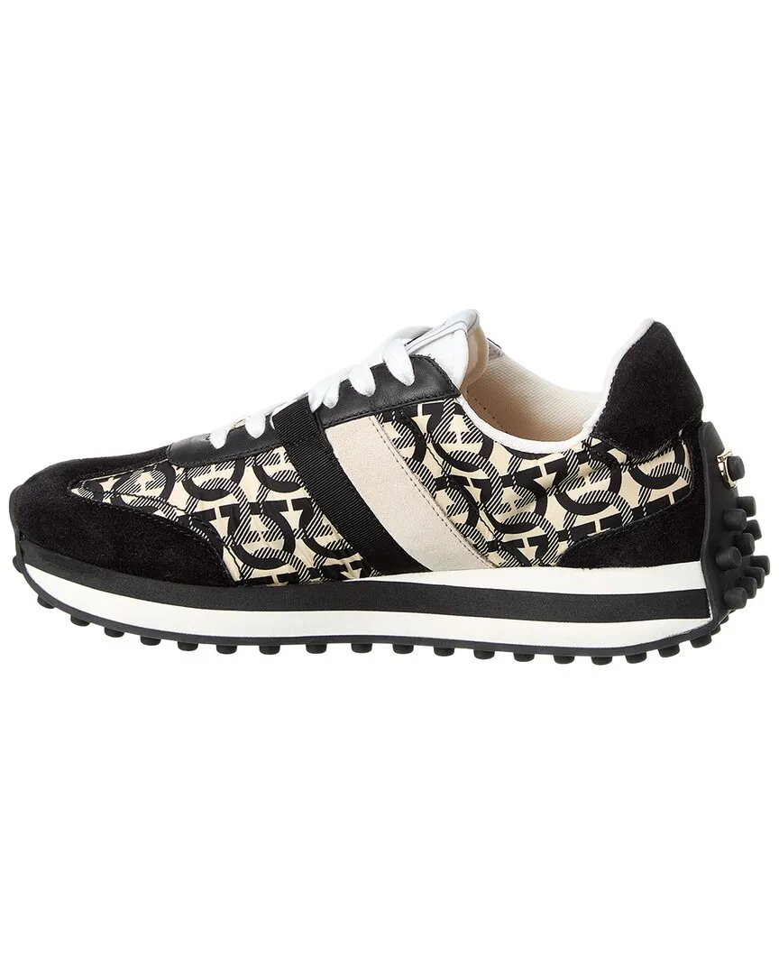 Ferragamo Gancini Nylon & Suede Sneaker