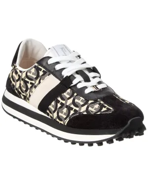 Ferragamo Gancini Nylon & Suede Sneaker