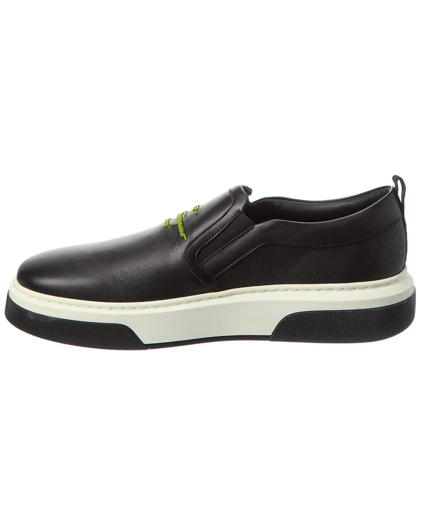 Ferragamo Leather Slip-On Sneaker